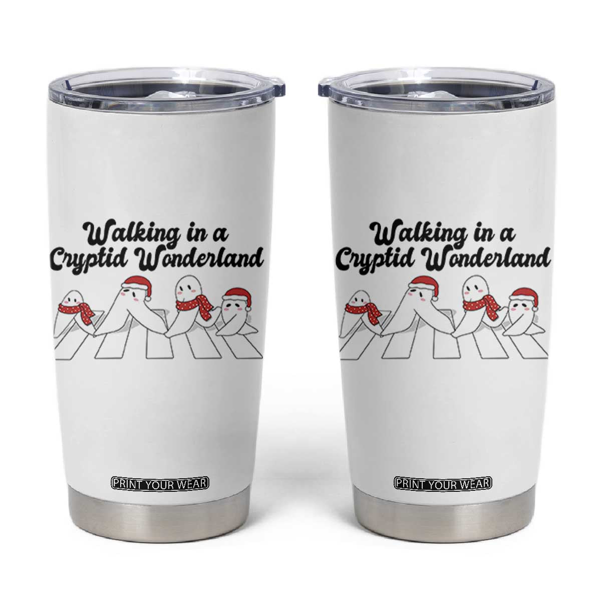 Funny Fresno Nightcrawlers Christmas Gift Tumbler Cup Walking In A Cryptid Wonderland TS12 White Print Your Wear