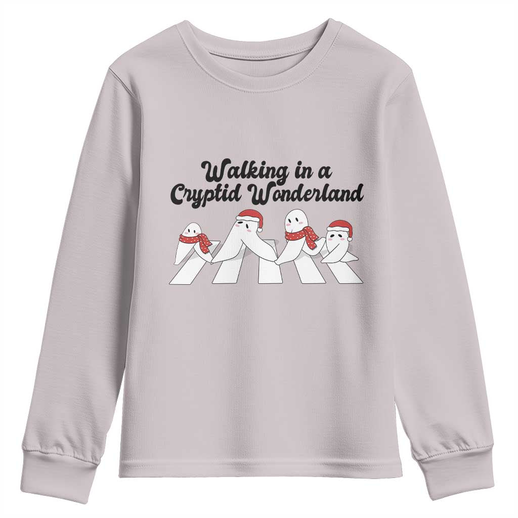 Funny Fresno Nightcrawlers Christmas Gift Youth Sweatshirt Walking In A Cryptid Wonderland TS12 Ice Gray Print Your Wear