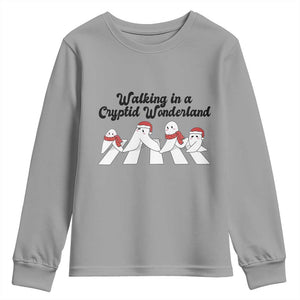 Funny Fresno Nightcrawlers Christmas Gift Youth Sweatshirt Walking In A Cryptid Wonderland TS12 Sport Gray Print Your Wear
