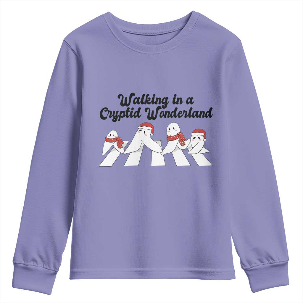 Funny Fresno Nightcrawlers Christmas Gift Youth Sweatshirt Walking In A Cryptid Wonderland TS12 Violet Print Your Wear