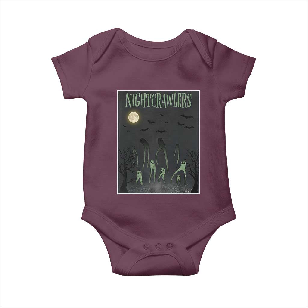 Fresno Nightcrawlers Baby Onesie Gothic Cryptid Horror Fan Gift TS12 Maroon Print Your Wear