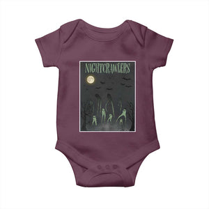 Fresno Nightcrawlers Baby Onesie Gothic Cryptid Horror Fan Gift TS12 Maroon Print Your Wear