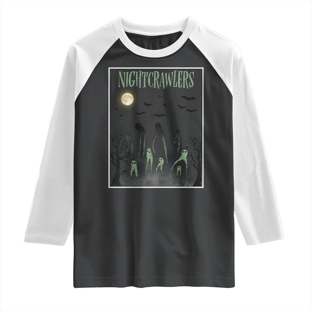 Fresno Nightcrawlers Raglan Shirt Gothic Cryptid Horror Fan Gift TS12 Black White Print Your Wear
