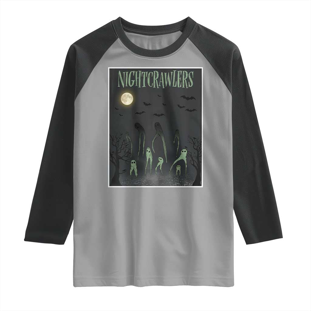 Fresno Nightcrawlers Raglan Shirt Gothic Cryptid Horror Fan Gift TS12 Sport Gray Black Print Your Wear