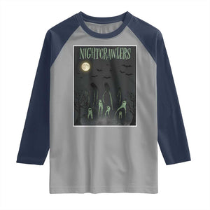 Fresno Nightcrawlers Raglan Shirt Gothic Cryptid Horror Fan Gift TS12 Sport Gray Navy Print Your Wear