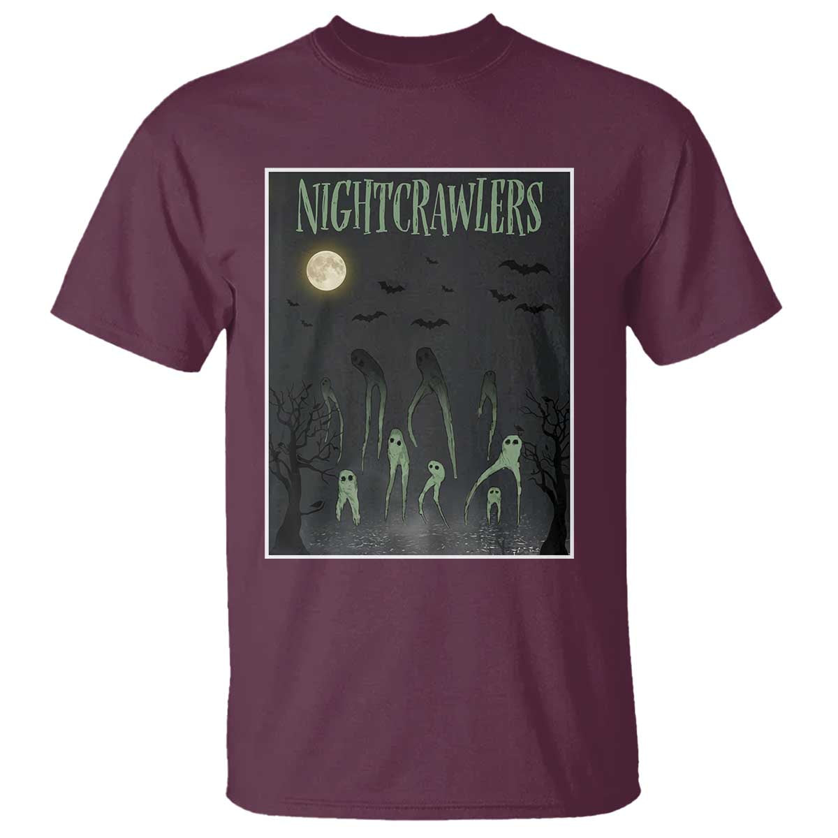 Fresno Nightcrawlers T Shirt Gothic Cryptid Horror Fan Gift TS12 Maroon Print Your Wear