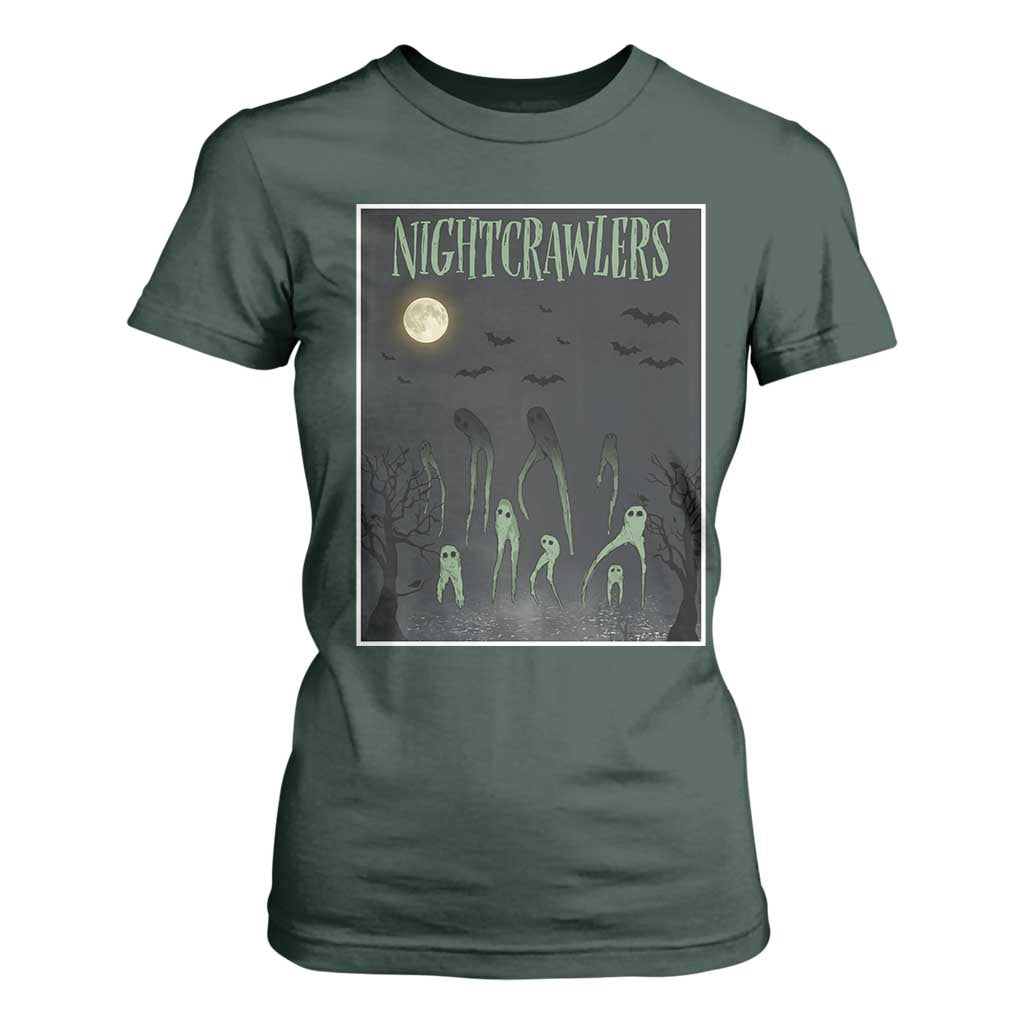Fresno Nightcrawlers T Shirt For Women Gothic Cryptid Horror Fan Gift TS12 Dark Forest Green Print Your Wear
