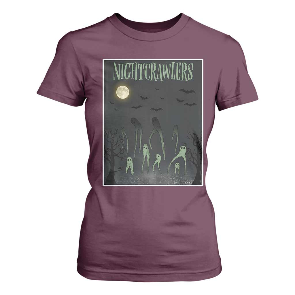 Fresno Nightcrawlers T Shirt For Women Gothic Cryptid Horror Fan Gift TS12 Maroon Print Your Wear