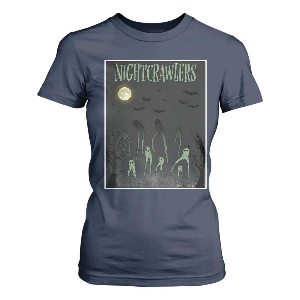 Fresno Nightcrawlers T Shirt For Women Gothic Cryptid Horror Fan Gift TS12 Navy Print Your Wear