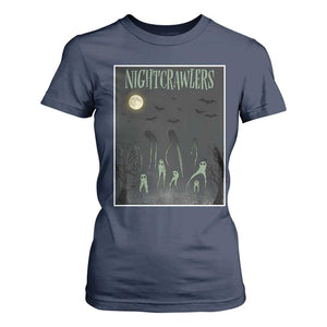 Fresno Nightcrawlers T Shirt For Women Gothic Cryptid Horror Fan Gift TS12 Navy Print Your Wear