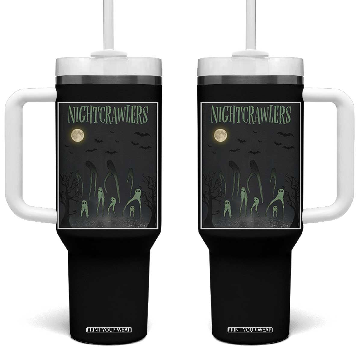 Fresno Nightcrawlers Tumbler With Handle Gothic Cryptid Horror Fan Gift TS12 One Size: 40 oz Black Print Your Wear