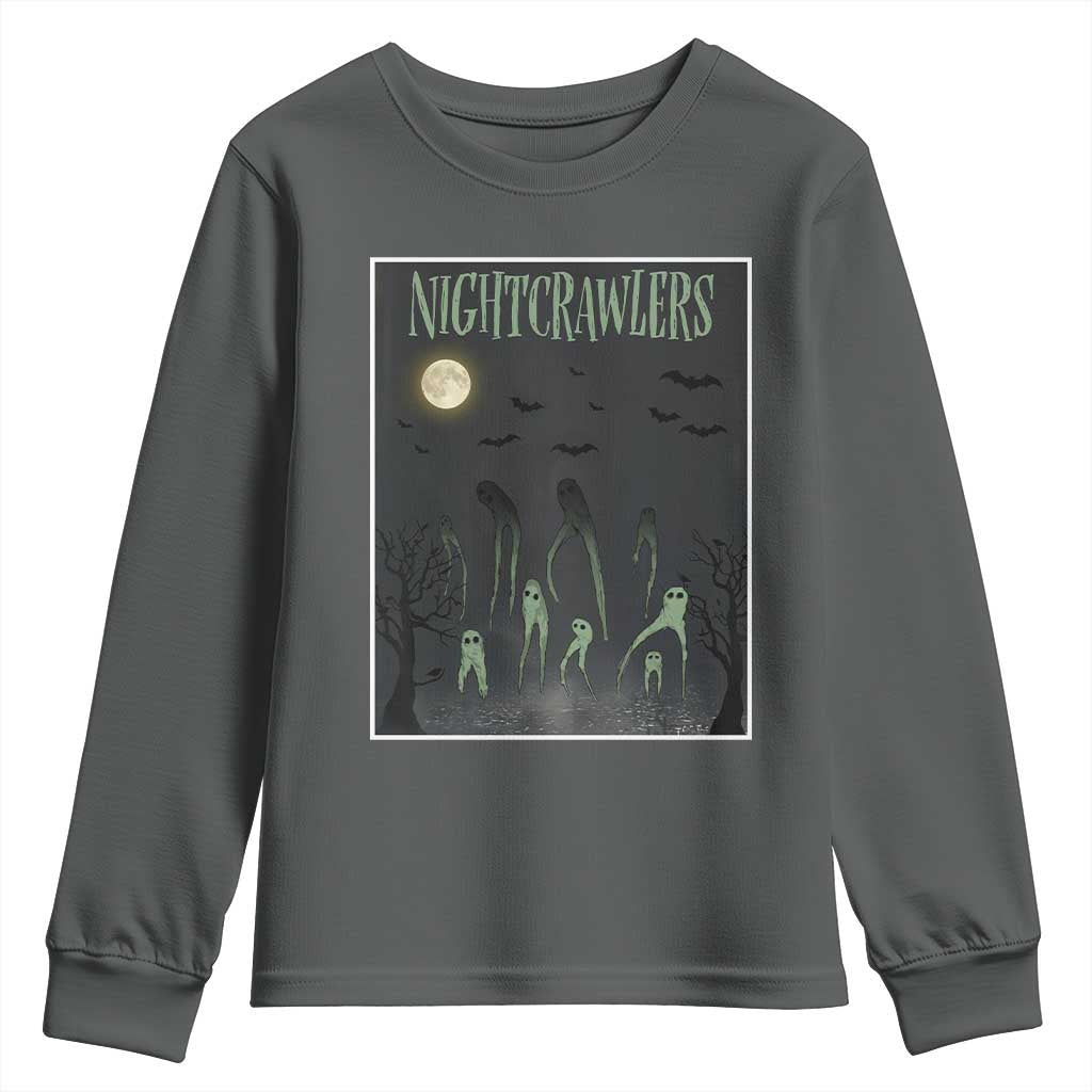 Fresno Nightcrawlers Youth Sweatshirt Gothic Cryptid Horror Fan Gift TS12 Dark Heather Print Your Wear