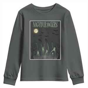 Fresno Nightcrawlers Youth Sweatshirt Gothic Cryptid Horror Fan Gift TS12 Dark Heather Print Your Wear
