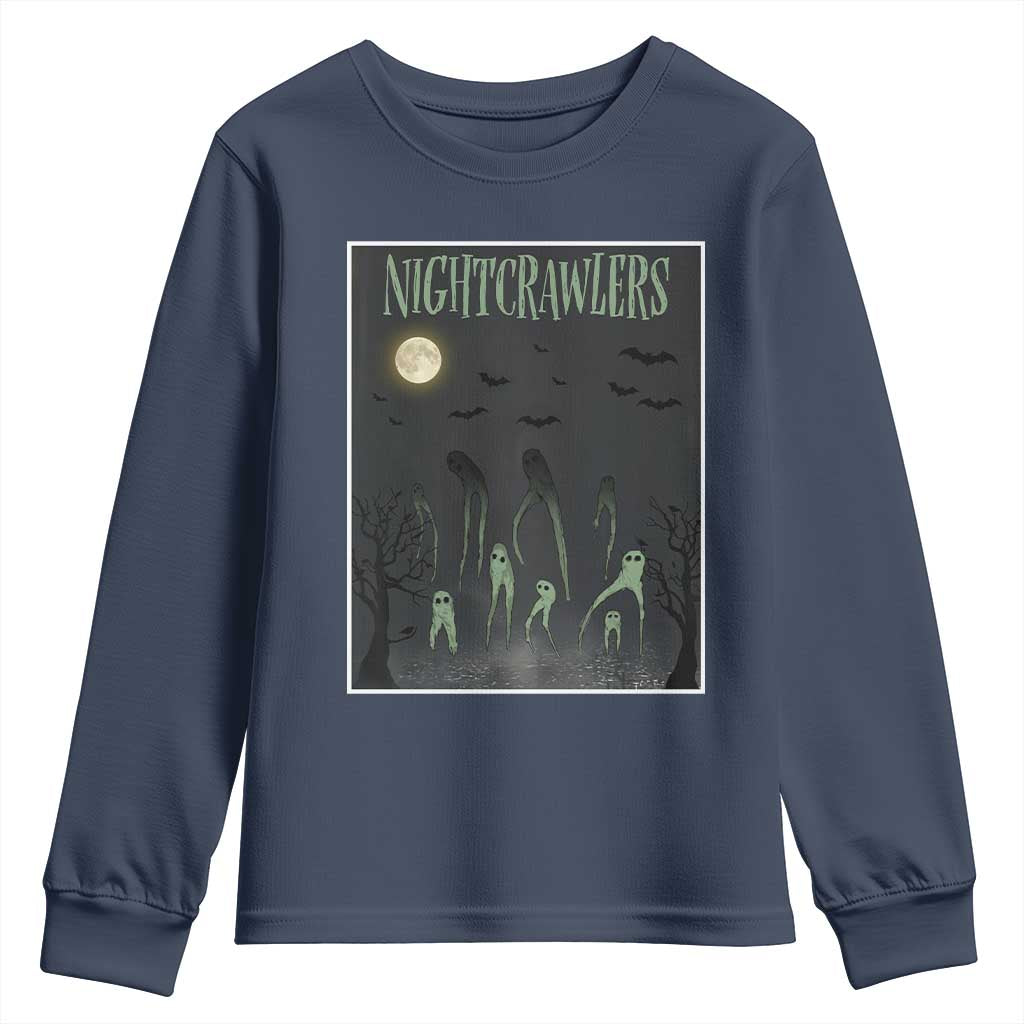 Fresno Nightcrawlers Youth Sweatshirt Gothic Cryptid Horror Fan Gift TS12 Navy Print Your Wear