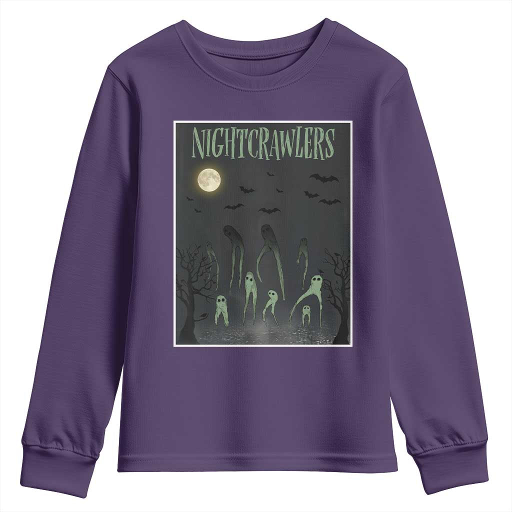 Fresno Nightcrawlers Youth Sweatshirt Gothic Cryptid Horror Fan Gift TS12 Purple Print Your Wear