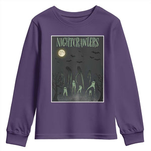 Fresno Nightcrawlers Youth Sweatshirt Gothic Cryptid Horror Fan Gift TS12 Purple Print Your Wear