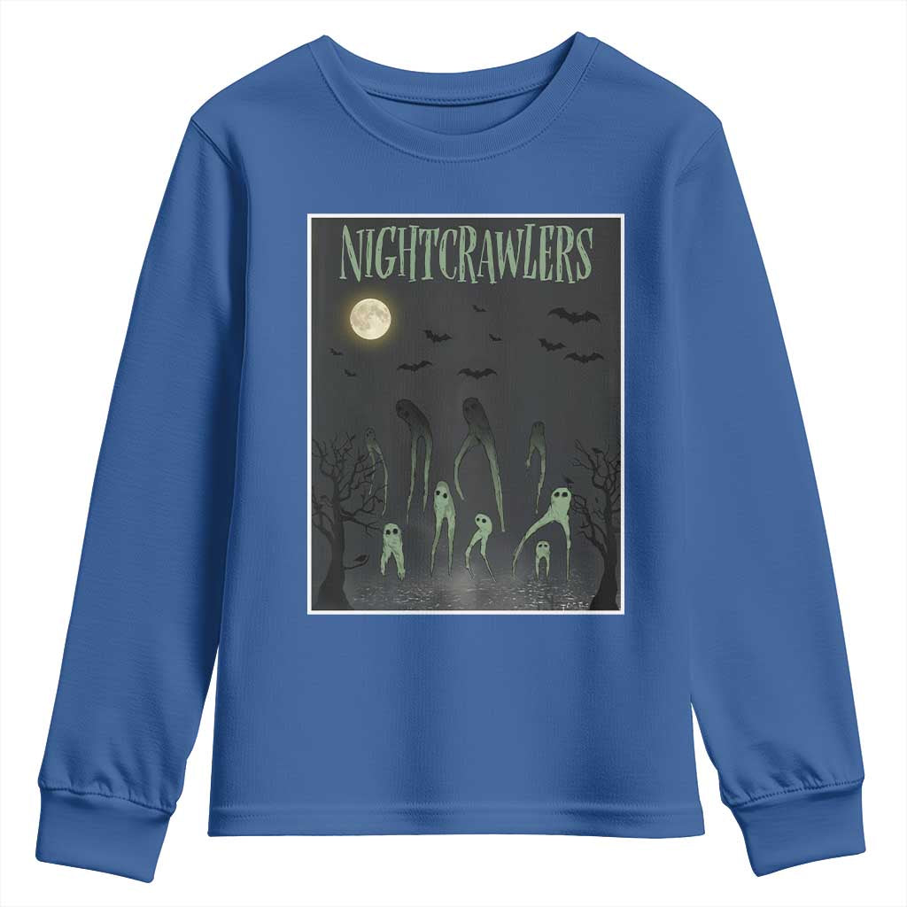 Fresno Nightcrawlers Youth Sweatshirt Gothic Cryptid Horror Fan Gift TS12 Royal Blue Print Your Wear