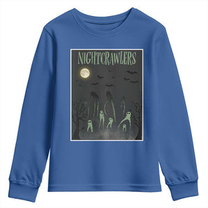 Fresno Nightcrawlers Youth Sweatshirt Gothic Cryptid Horror Fan Gift TS12 Royal Blue Print Your Wear