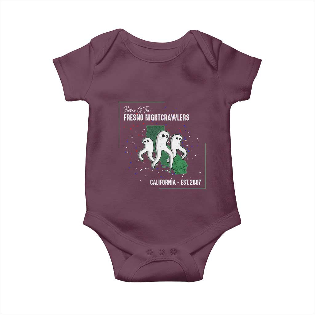 Fresno Nightcrawlers Baby Onesie Home Of California Cryptid Gift TS12 Maroon Print Your Wear