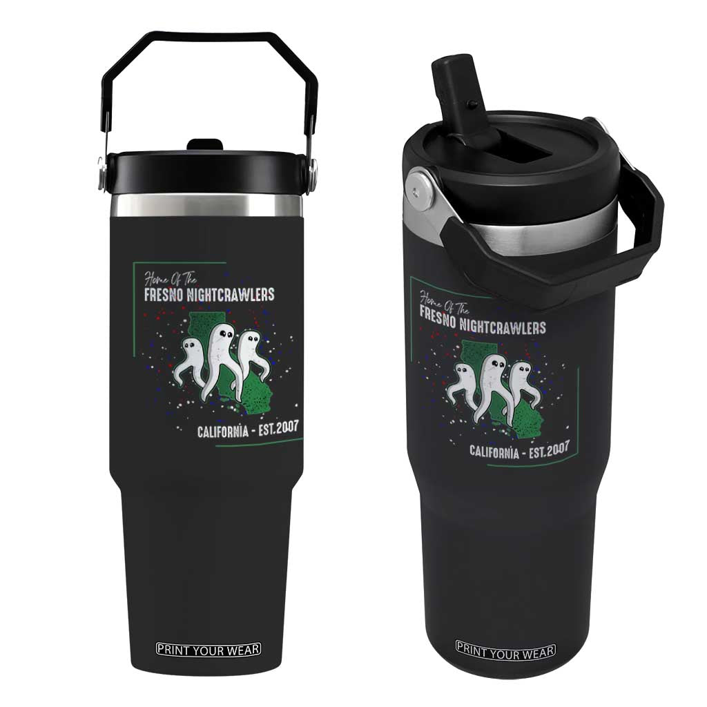Fresno Nightcrawlers Flip Straw Tumbler Home Of California Cryptid Gift TS12 One Size: 30 oz Black Print Your Wear