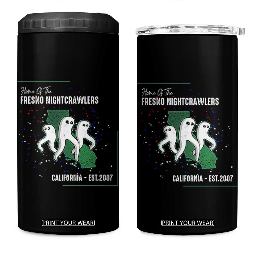 Fresno Nightcrawlers 4 in 1 Can Cooler Tumbler Home Of California Cryptid Gift TS12 One Size: 16 oz Black Print Your Wear