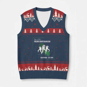 Fresno Nightcrawlers V-Neck Knit Sweater Vest Home Of California Cryptid Gift TS12 Navy Red Print Your Wear