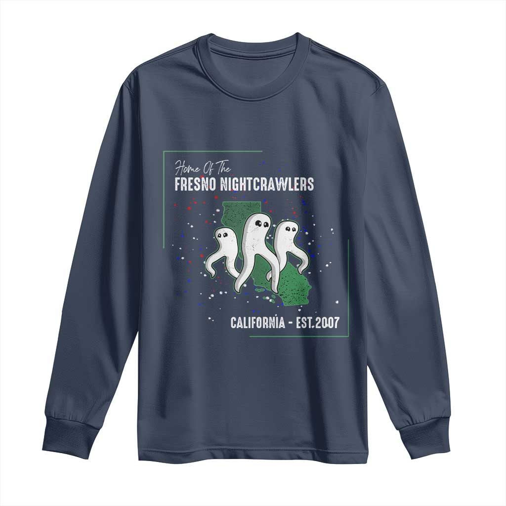 Fresno Nightcrawlers Long Sleeve Shirt Home Of California Cryptid Gift TS12 Navy Print Your Wear