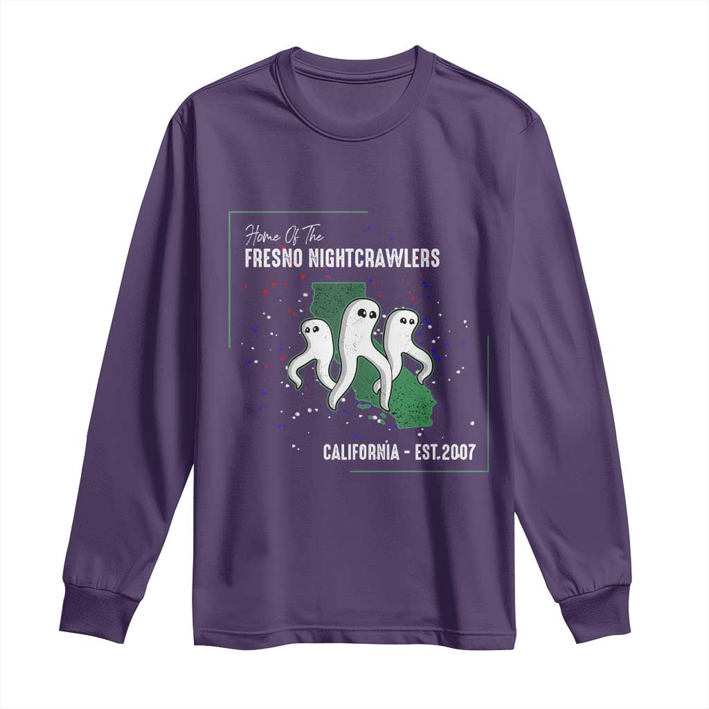 Fresno Nightcrawlers Long Sleeve Shirt Home Of California Cryptid Gift TS12 Purple Print Your Wear