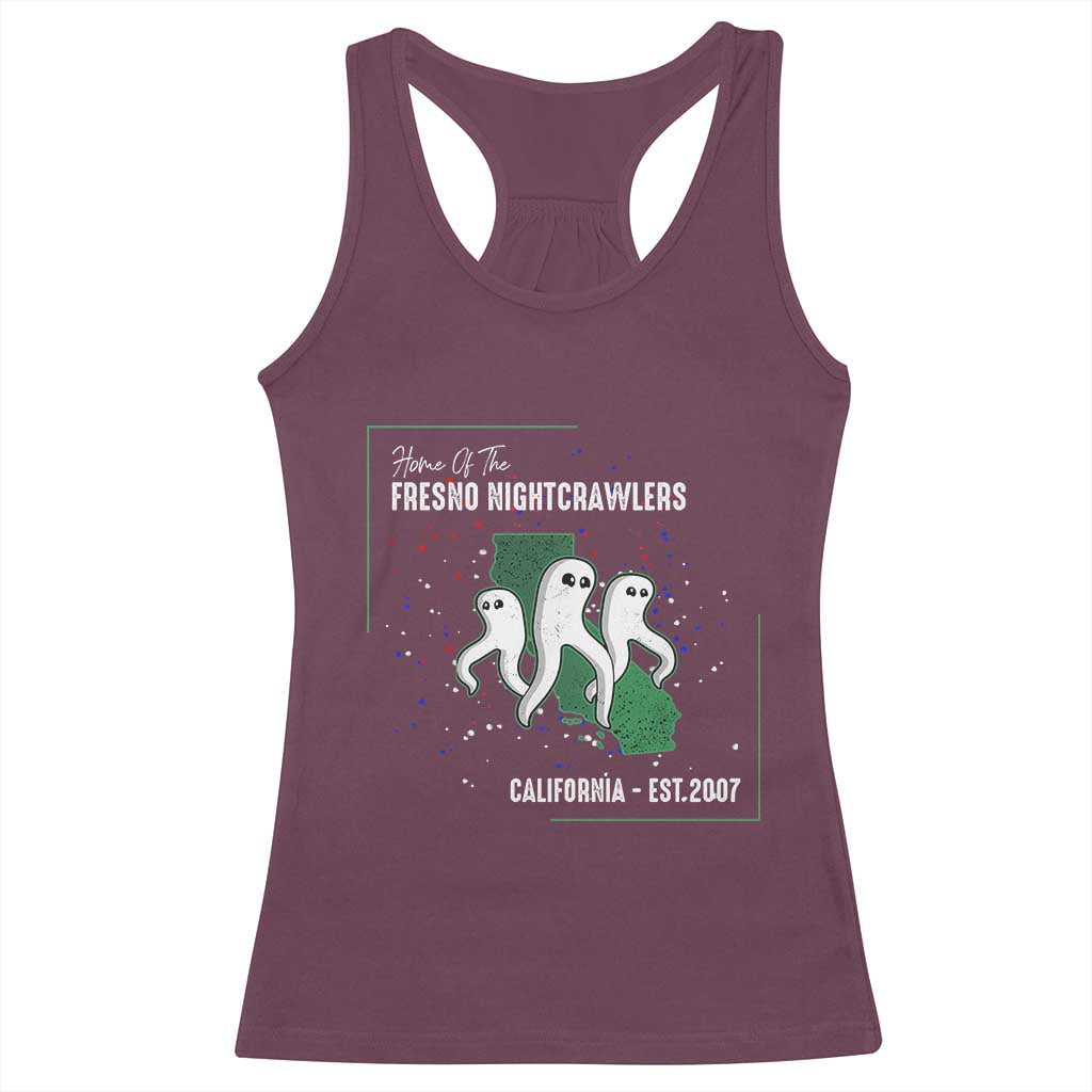 Fresno Nightcrawlers Racerback Tank Top Home Of California Cryptid Gift TS12 Maroon Print Your Wear