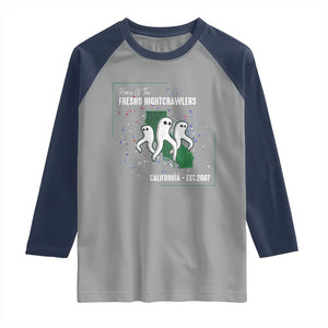 Fresno Nightcrawlers Raglan Shirt Home Of California Cryptid Gift TS12 Sport Gray Navy Print Your Wear