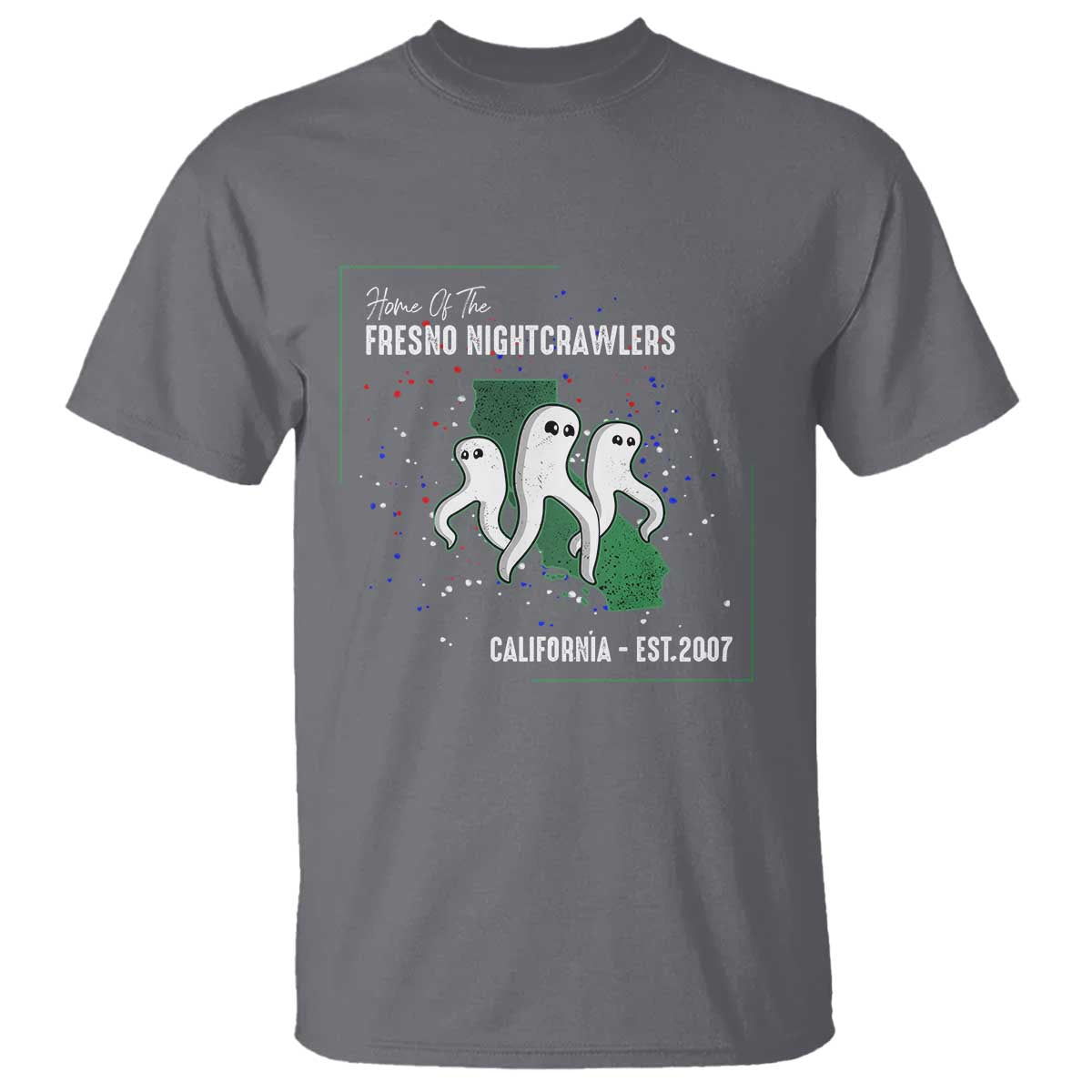 Fresno Nightcrawlers T Shirt - Home Of California Cryptid Gift Tee TS12 Charcoal Print Your Wear