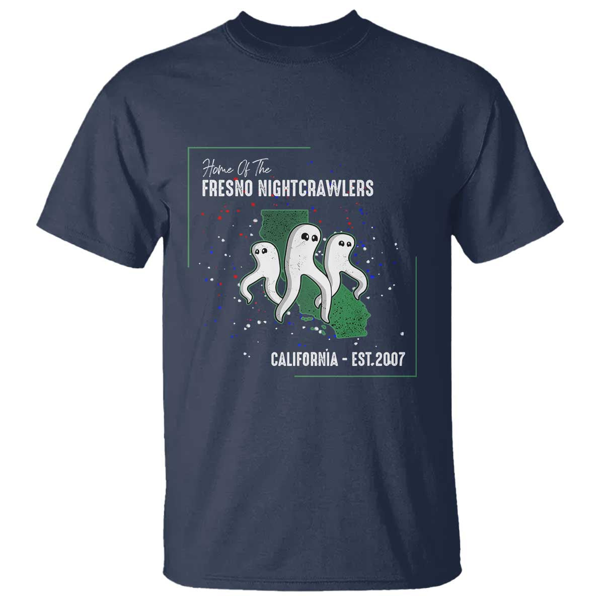 Fresno Nightcrawlers T Shirt - Home Of California Cryptid Gift Tee TS12 Navy Print Your Wear