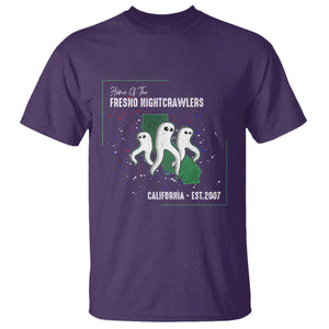 Fresno Nightcrawlers T Shirt - Home Of California Cryptid Gift Tee TS12 Purple Print Your Wear