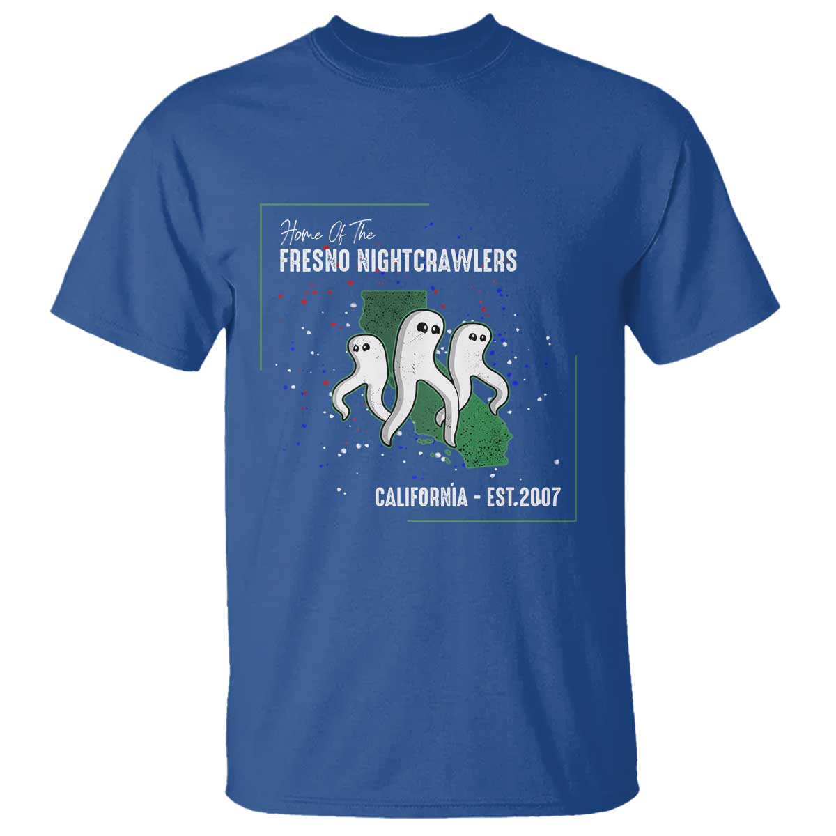 Fresno Nightcrawlers T Shirt - Home Of California Cryptid Gift Tee TS12 Royal Blue Print Your Wear