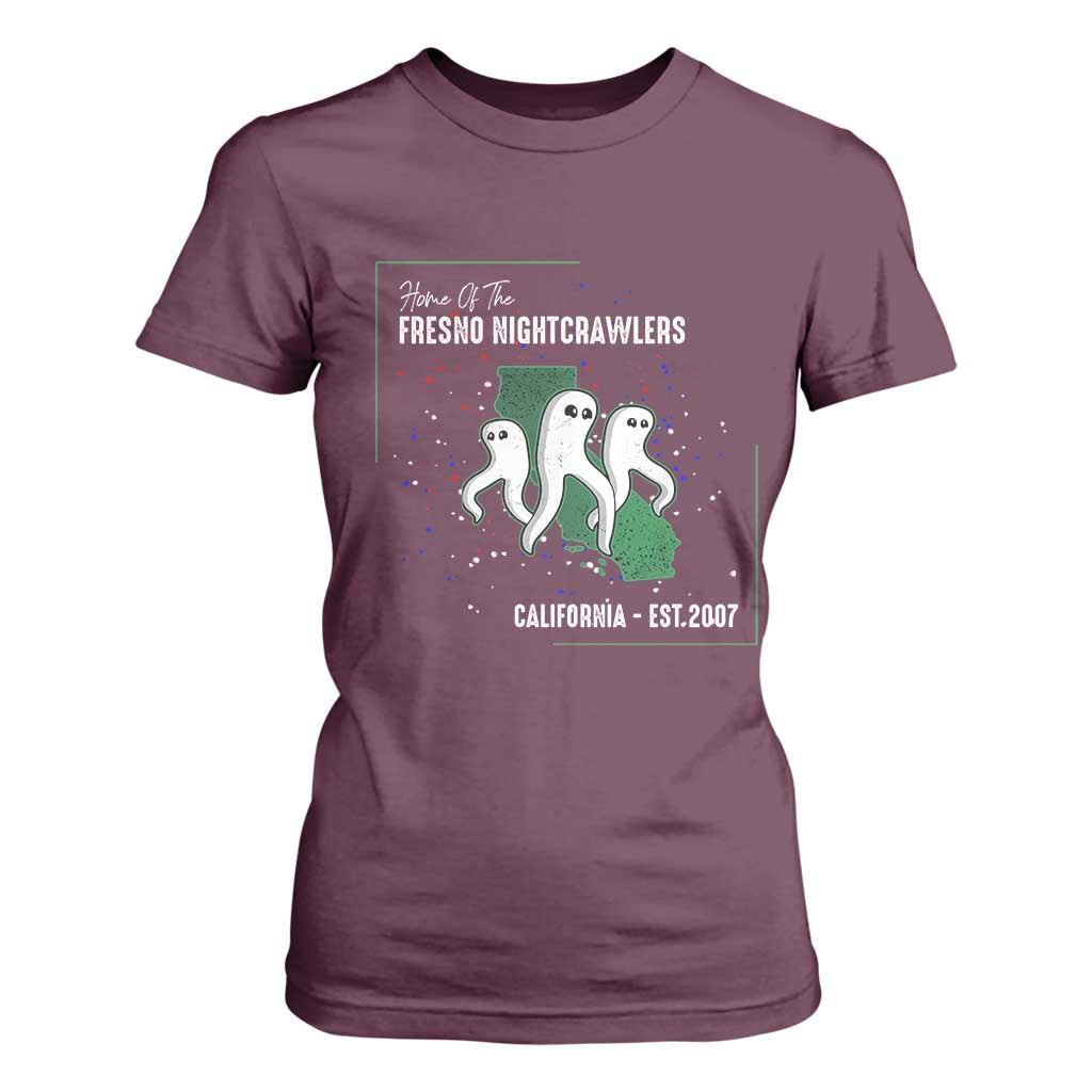 Fresno Nightcrawlers T Shirt For Women Home Of California Cryptid Gift TS12 Maroon Print Your Wear