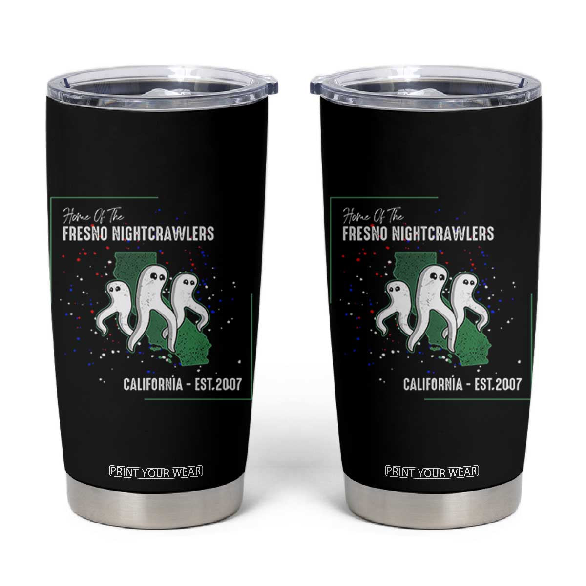 Fresno Nightcrawlers Tumbler Cup Home Of California Cryptid Gift TS12 Black Print Your Wear