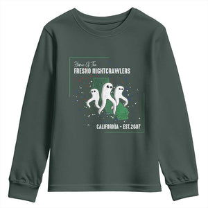 Fresno Nightcrawlers Youth Sweatshirt Home Of California Cryptid Gift TS12 Dark Forest Green Print Your Wear