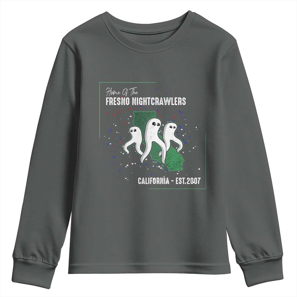 Fresno Nightcrawlers Youth Sweatshirt Home Of California Cryptid Gift TS12 Dark Heather Print Your Wear