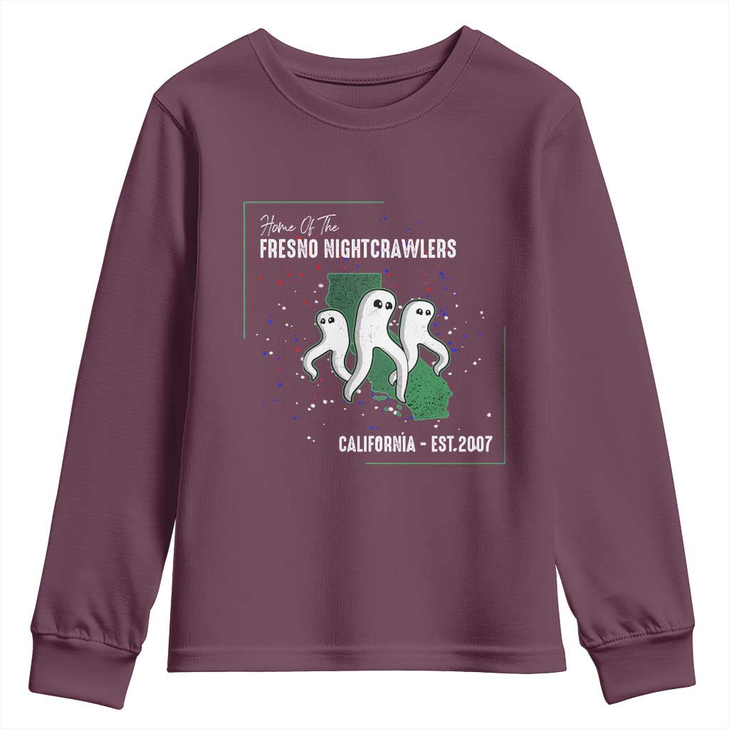Fresno Nightcrawlers Youth Sweatshirt Home Of California Cryptid Gift TS12 Maroon Print Your Wear