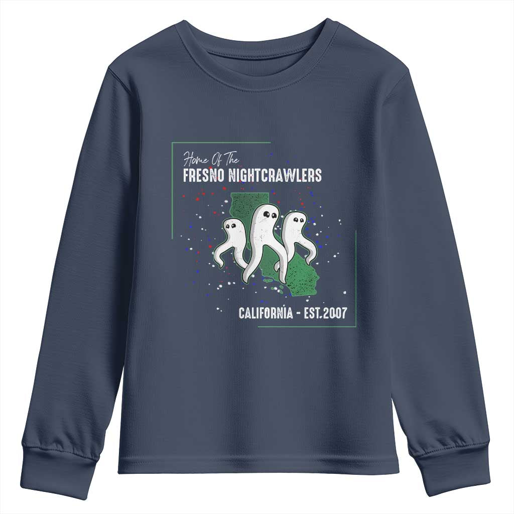 Fresno Nightcrawlers Youth Sweatshirt Home Of California Cryptid Gift TS12 Navy Print Your Wear