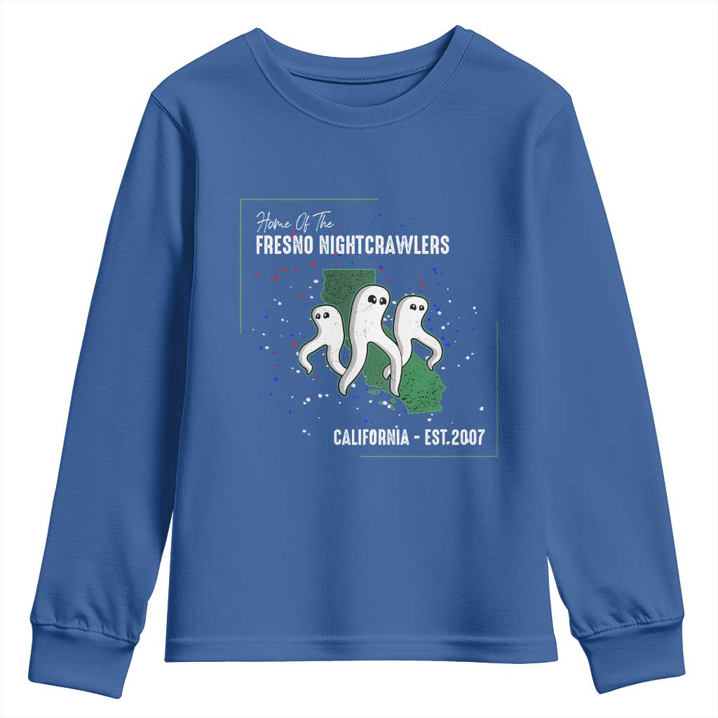 Fresno Nightcrawlers Youth Sweatshirt Home Of California Cryptid Gift TS12 Royal Blue Print Your Wear