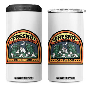 Fresno Nightcrawlers Folklore Gift 4 in 1 Can Cooler Tumbler Home Of California Cryptids TS12 One Size: 16 oz White Print Your Wear