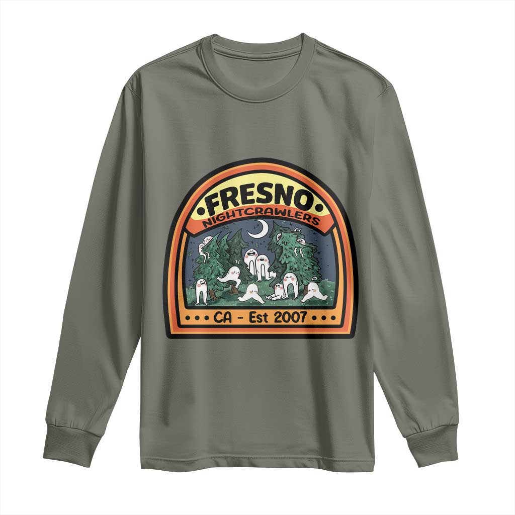 Fresno Nightcrawlers Folklore Gift Long Sleeve Shirt Home Of California Cryptids TS12 Military Green Print Your Wear