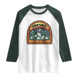 Fresno Nightcrawlers Folklore Gift Raglan Shirt Home Of California Cryptids TS12 White Dark Forest Green Print Your Wear