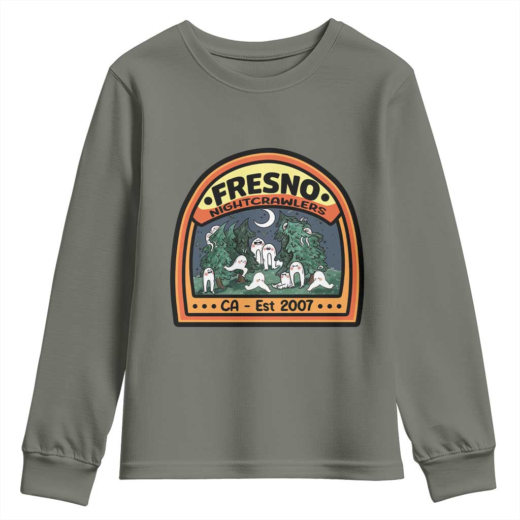 Fresno Nightcrawlers Folklore Gift Youth Sweatshirt Home Of California Cryptids TS12 Military Green Print Your Wear