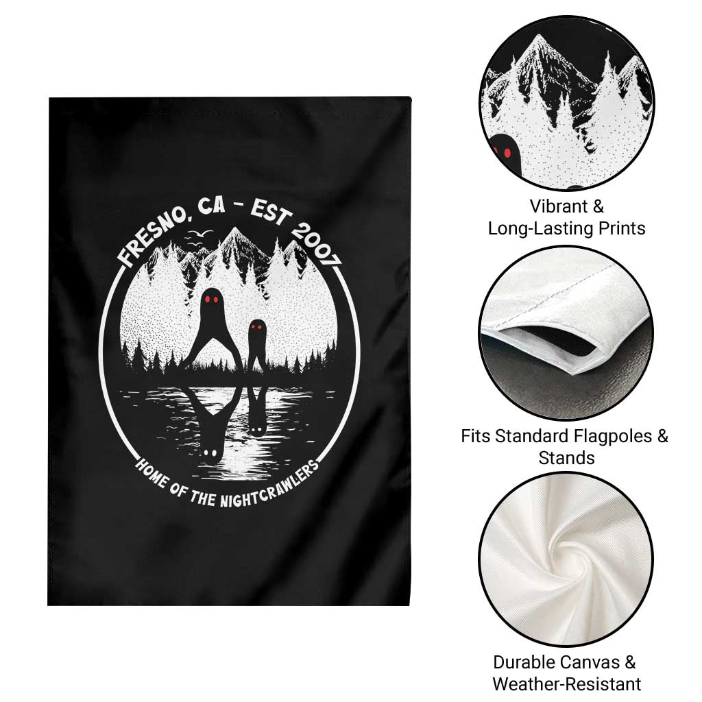 Home Of The Fresno Nightcrawlers Garden Flag California Cryptid Hunter TS12 Print Your Wear