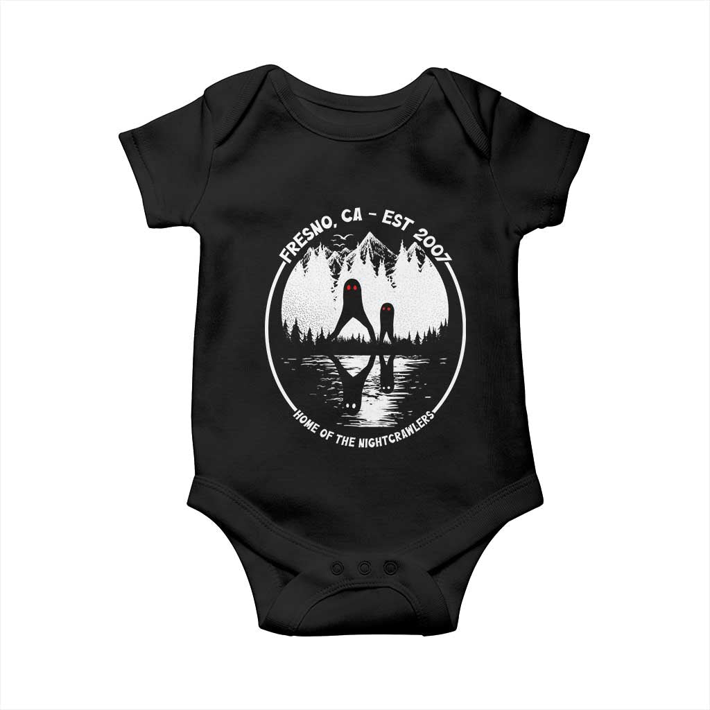 Home Of The Fresno Nightcrawlers Baby Onesie California Cryptid Hunter TS12 Black Print Your Wear