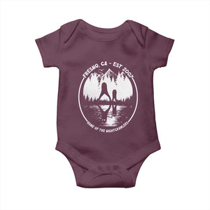 Home Of The Fresno Nightcrawlers Baby Onesie California Cryptid Hunter TS12 Maroon Print Your Wear