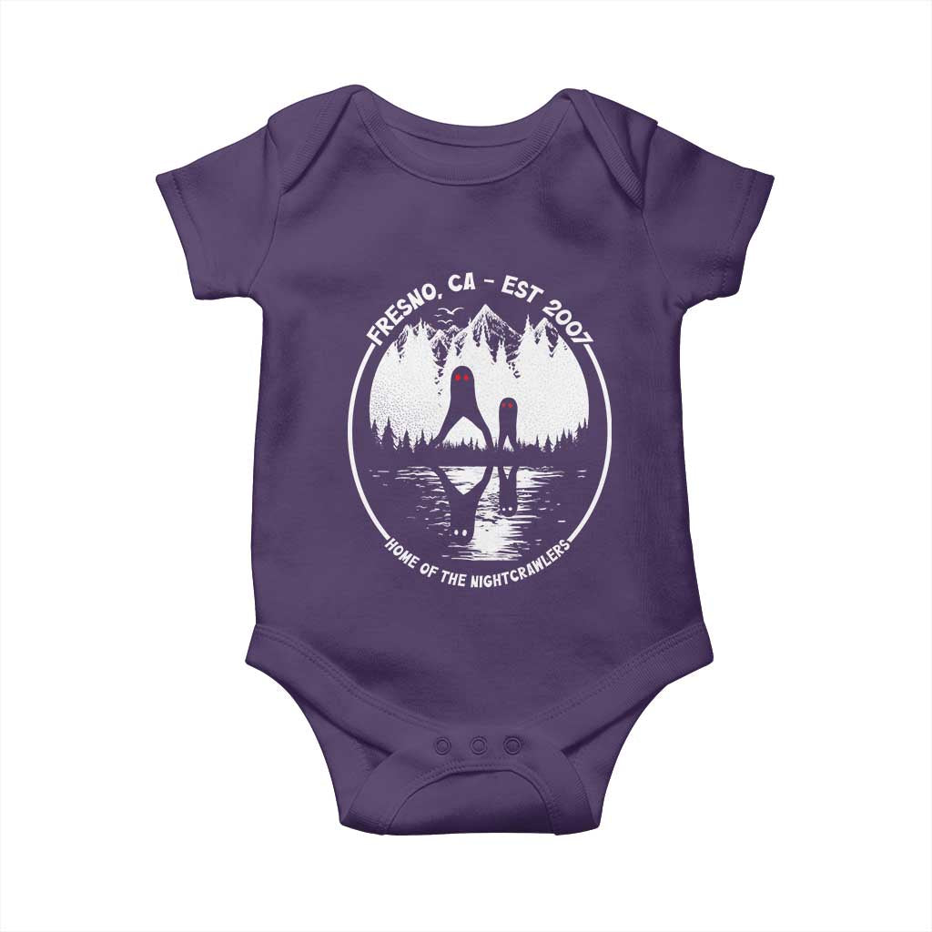 Home Of The Fresno Nightcrawlers Baby Onesie California Cryptid Hunter TS12 Purple Print Your Wear