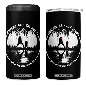 Home Of The Fresno Nightcrawlers 4 in 1 Can Cooler Tumbler California Cryptid Hunter TS12 One Size: 16 oz Black Print Your Wear